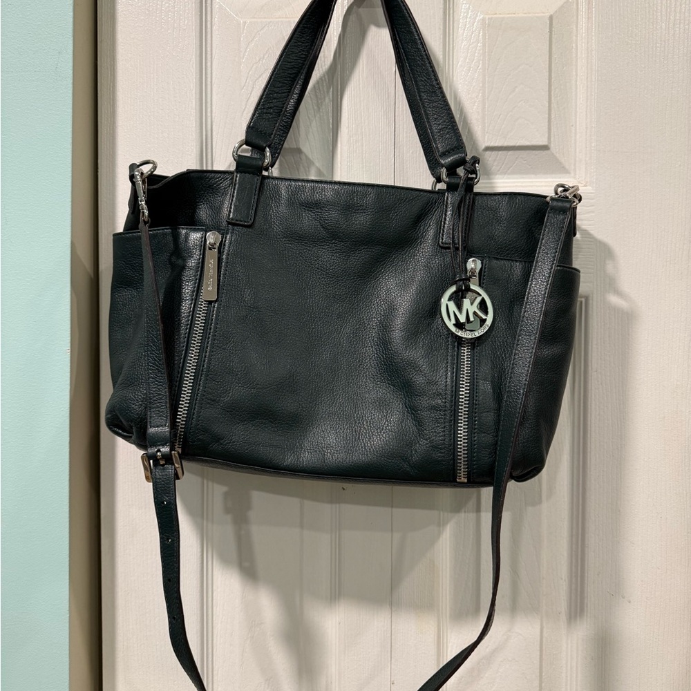 Michael Kors Teal Green Leather Satchel Tote